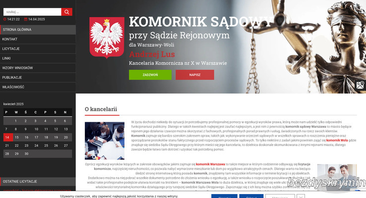 Komornik Sądowy przy Sądzie Rejonowym dla Warszawy-Woli Andrzej Lus