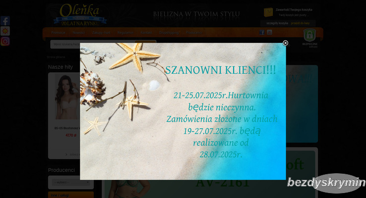 OLEŃKA HURTOWNIA BIELIZNY I RAJSTOP IWONA I STANISŁAW PIETRUK SPÓŁKA JAWNA